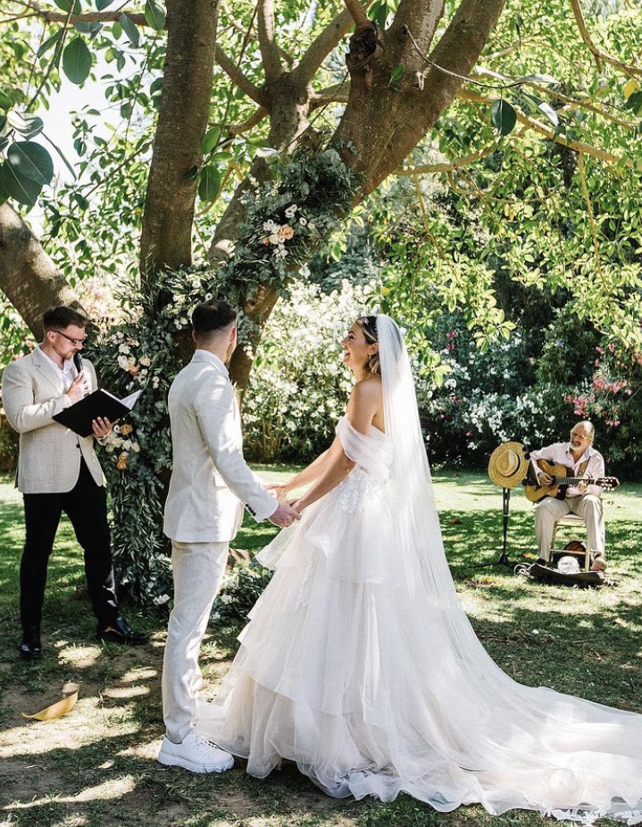 Destination Wedding Spain ceremony guitarist Villa Wedding Spain mark honeyman
